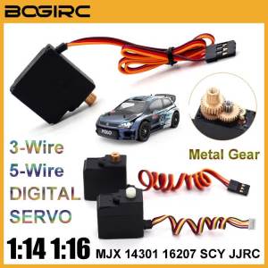 Servo Kỹ Thuật Số Siêu Nhỏ BOGIRC 17g 3/5 Dây Bánh Răng Kim Loại Dành Cho Phụ Tùng Xe Mô Hình RC 1/14 1/16 Tương Thích Với MJX 14301 16207 SCY 16101 JJRC Q130PRO