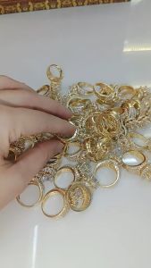 Nhẫn đồng bông hoa không xi keo