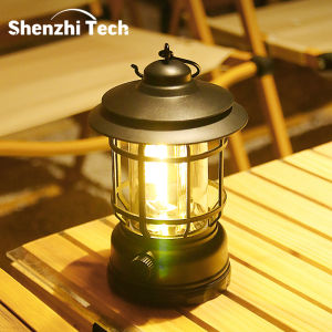Portable Camping Lantern Outdoor Vintage Candle Handheld Atmosphere Light Tent Lights Tent Vintage Pendant Table Lamp for Outing
