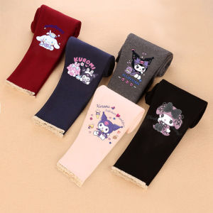 Clow M Leggings Girl Fleece-lined Single-Layer Fleece-Lined Silm Outer Wear Trousers Girls Childrens Clothing Cartoon Pure Cotton Fall and Winter