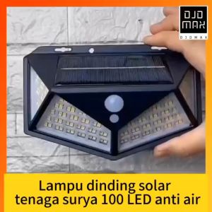 DJDMax Lampu dinding solar tenaga surya 100 LED anti air Lampu Dinding emergency Tanpa Listrik 100LED dengan Sensor Gerak Sensor Cahaya 3 Mode Pencahayaan Lampu 100LED Lampu 4 sisi Tenaga Solar Tenaga Surya Luar Ruangan Lampu Taman Rumah Dinding