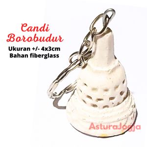 Gantungan Kunci Khas Jogja Miniatur Candi Borobudur Prambanan Bahan Fiber || Souvenir Oleh Oleh Malioboro Yogyakarta