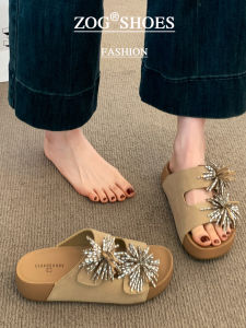 ZOG | French Rhinestone Fireworks Lazy Summer Slip-on Sandal