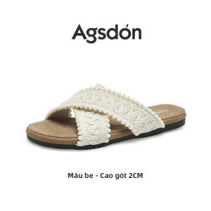Agsdon | Giày Biển Phong Cách Pháp Đa Năng Cho Nữ Mặc Ngoài Với Đầm Trong Mùa Thu