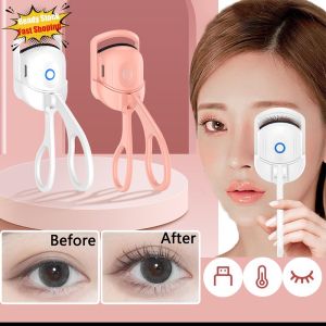 Electric Eyelash Curler Electric Heated Eyelash Curling Beauty Makeup Tool Portable USB Rechargeable Heated Eyelashes Curler Long Lasting Electric Eyelash Curls Thermal Makeup Tools