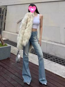 กางเกงยีนส์ทรงหลวมเอวต่ำ ทรงขากระบอกเล็ก ทรงสลิมฟิต กางเกงยีนส์ทรงยาวสำหรับผู้หญิง ฤดูใบไม้ผลิและฤดูใบไม้ร่วง