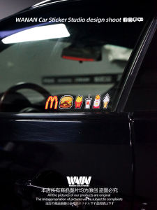Bay Bank Bumper Stickers Stylish Creative Pixel McDonalds Golden Arch Reflective Stickers Car Body Window Waterproof Decorative Stickers
