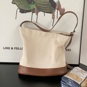 Casual Korean Style Canvas Tote Bag Large Capacity Commuter Bag Simple Design Can Hold A4 Books New 2025 Fashion Trend