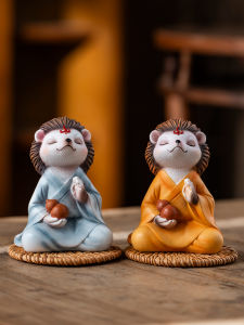Baijia Ancient Style Hedgehog Genuine Body Hall Mouth Tabletop Decorations Office Zen Interior Car Decor Resin Craft Lucky Charm