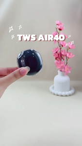 TWS Bluetooth Earphone AIR40 LED Display Case Transparan Headset Wireless Touch Control Gaming Musik