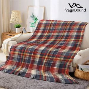 Vintage Kẻ Sọc Đỏ Chăn Flannel Mềm Mại Ấm Áp Ghế Trang Trí Tất Cả Các Mùa Polyester Tatting Nỉ Mặc Quà Tặng Giáng Sinh Halloween
