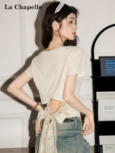 La Chapelle | French Style Back-Belted Short Sleeve T-Shirt Short Style