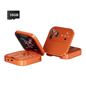 SERVO | SERVO I18PRO Mini Flip Feature Phone Dual SIM Standby Magic Voice 3.5mm Audio Jack Blacklist 1.77" Pocket Mobile Phone Vibration