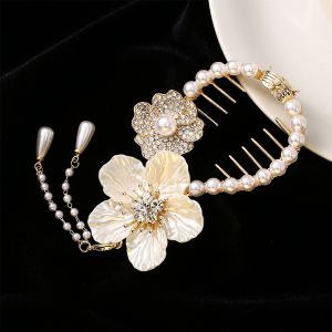 Amoki Pearl Butterfly Flower Mermaid Tassel Hair Bun Buckle Hairpin Bud Clip High Ponytail Buckle