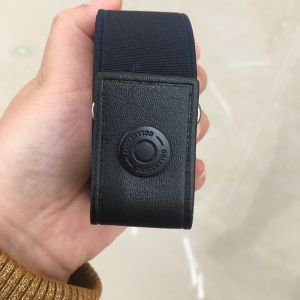 Lock Belt Seamless Elastic Womens Jeans Strap Easiest for Match Elastic Bean Bag Invisible Leather Belt Mens Anti-Allergy