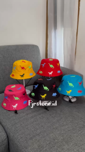 Topi Bucket Hat Anak Laki Laki Dan Anak Perempuan Motif Full Dinosaurus
