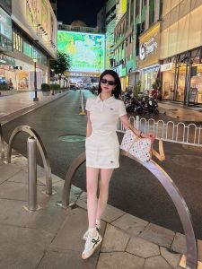 VKSOD | Summer Sporty Casual Versatile Short Sleeve Polo Top High Waist A-Line Mini Skirt Set Womens Fashion Street Style Ensemble