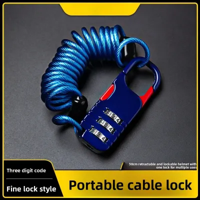 Anti-Theft Extended Steel Cable Combination Lock Retractable Wire Password Padlock for Luggage Backpack Travel Combination Lock