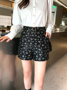 3D Floral High Waisted Wide Leg Shorts for Women