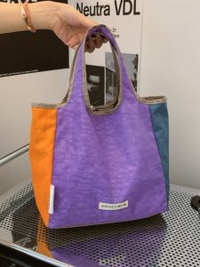 Lightweight Nylon Cloth Bag Female Summer Outing Mummy Work Clothing Handbag Large Capacity Portable Foldable Tote Bag