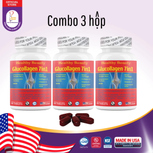 Combo 3 hộp Viên Uống Hỗ Trợ Giảm Đau Do Viêm Khớp Thoái Hóa Khớp Cột Sống HB GLUCOLLAGEN 7 in 1 (Hộp 60 viên)