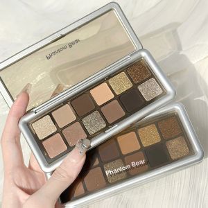 Phantom Bear Twelve-Color Eyeshadow Palette Natural Earth Tone Smoke Makeup Concrete Style Daily Light Makeup Easy to Color