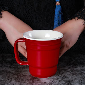 American Minimalist Ceramic Mug with Cover Spoon Creative Trendy Breakfast Coffee Cup Couple Stylish Household Water Cup