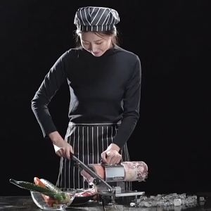 Premium Manual Meat Slicer with Spring-Assisted Suction Base Adjustable Thickness and Durable Alloy Blades