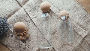 Toples Kaca Botol Kaca Glass Bottle with Ball Cork Lid Storage Jar