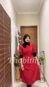 { THABITHA } MC / drees avila pdk / dress korea style remaja / dress / dress cantik kekinian / dress korean style / baju wanita model baru / baju kondangan terbaru / { free ongkir + cod }
