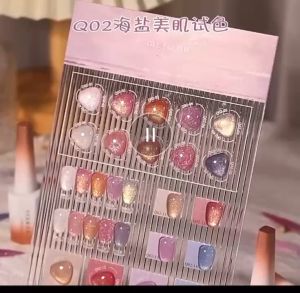 Seekaa Q02 Shimmer Pearlescent Sea Salt Gel Series 14color 2024 New Polarized Flash Glitter指甲油胶14色海盐美肌甲油胶套装2024年新款偏光爆闪膠