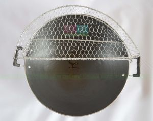 Stainless Steel Half-Moon Basket Oil Drain Rack Fried Tofu Oil Control Net Pot Edge Oil Wiper Kitchen Cooking Utensil