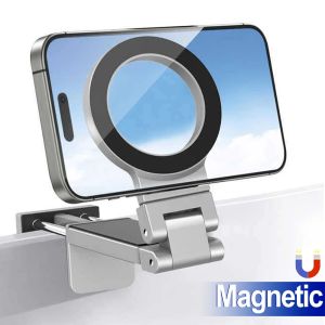 Luxury Magnetic Phone Holder Clips Stands Portable Adjustable Hands-Free Travel Train Airplane Seat Desktop Phone Mount Bracket
