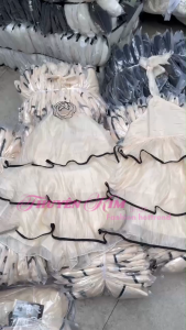 MK_Đầm tiểu thư dạ hội đầm thiết kế đi tiệc chất Tơ Sóng cổ yếm đính bông dáng ngắn xòe bồng xinh