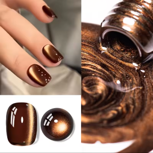 12ml 1pcs 2025 New Brown Gold Cat Eye Gel Nail Polish Autumn Nails Black Red Magnet Cat Eye Gel Polish Gold Nails Nail Art