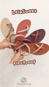 Sandal Jepit Tali Karet Wanita Dewasa Korean Style Kekinian Sendal Cewek Premium CAMOU LELA BROWNIE