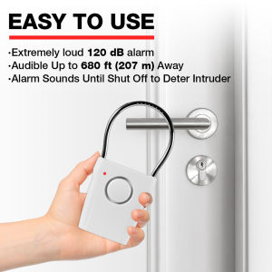 Door Handle Alarm 120dB Door/Window Sensor Alarm System Door Alarm Burglar Protection for Door Handle Vibration for Home Hotel