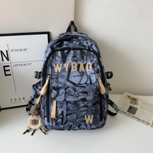 Durable Large Capacity Backpack for Junior And High School Boys 2025 New Style Fashionable Home Use Nylon Material Geometry Pattern