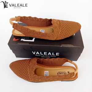 VALEALE Sepatu Sandal Flat Tali Rajut import Renda Bergelombang SANIA Motif Acak Flatshoes Wanita Terbaru