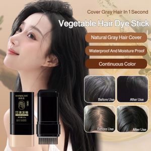 【Dyeing Your Hair Without Damaging It】White Hair Covering Artifact Does Not Fade Disposable Hair Dye Pen Hair Stick Pure Plant Color Repair Hair Root Black Hair植物染发棒