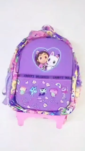 iSchoolDy Kids Gabbys Dollhouse Fix Trolley Backpack Lunch Bag Water Bottle Bag Budak Beg Bottle Beg Bekas Makan