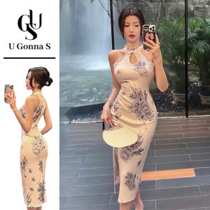 ชุดกี่เพ้ายาวสำหรับผู้หญิงทันสมัยเสื้อผ้ากุลสตรี2024ชุดรัดรูปคอจีนผ่าข้างดีไซน์แฟชั่นเซ็กซี่เสื้อผ้าแบบดั้งเดิมปาร์ตี้มื้อเย็นช่วงเย็นยืดได้ลายดอกไม้