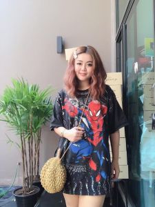 จัดส่งฟรี กระเป๋าสะพายทุเรียน ขนาดกลาง พร้อมสายสะพายเคลือบยางพาราทั้งเส้น งานHanmd รูป