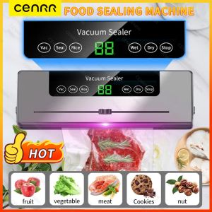 Food Vacuum Sealer Machine Wet Dry Food Vacuum Packaging Machine with UV Kitchen Food Storage Sealing Machine Built-in Cutter
