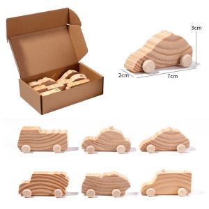 Wooden DIY Handmade Doodle Car Coloring Model Toy for Children Creative Building Blocks Painting Fill in the Blank Stacking Blocks