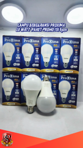 Promo Paket Isi 8 PCS Proxima LED Bulb 18W Cahaya Putih Super Terang Lampu LED / Bohlam LED 18 WATT Proxima Paket Isi 8 pcs Lampu garansi