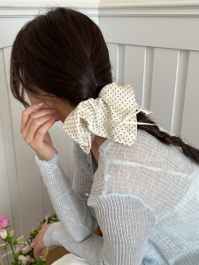 Ballet Style Polka Dot Hair Ties Womens Outdoors Fashionable Butterfly Knot Hair Bands Suitable for Various Occasions
