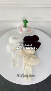 LadyLuxe - Fur Leg Warmer Winter Kaos Kaki Bulu Tebal Socks Boots Rajut Tanpa Ujung Jari KK022