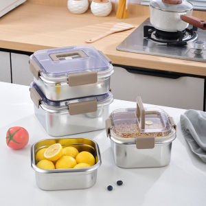 Food Grade Stainless Steel Square Food Storage Container
