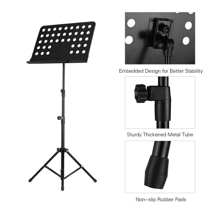 Foldable Lightweight Music Stand ABS Sheet Aluminum Alloy Tripod Stand